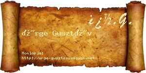 Ürge Gusztáv névjegykártya